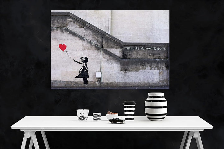 Leinwanddruck, Motiv "There is Always Hope by Banksy", inspirierendes Zitat, Wandkunst, Bilder, Heim