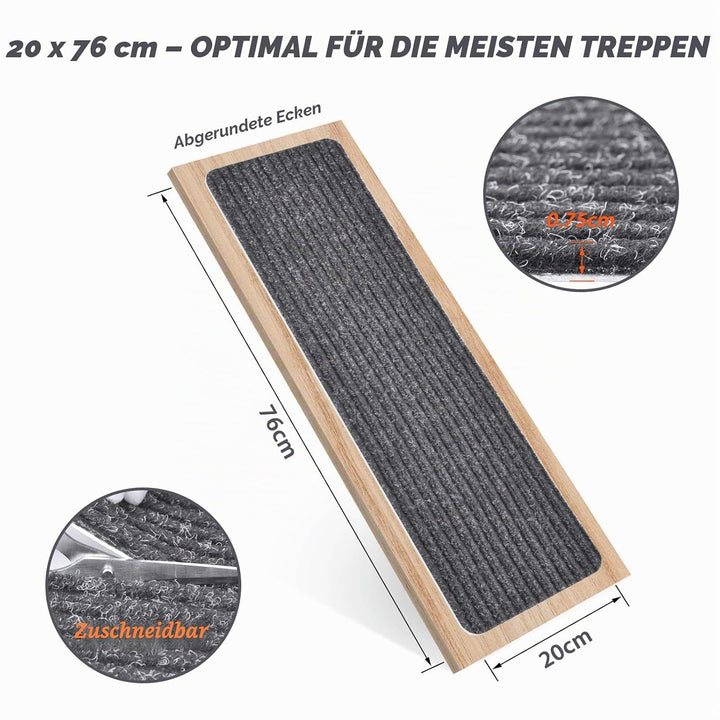 MBIGM 15er Set Stufenmatten 20 cm X 76 cm Treppenteppich Selbstklebend Sicherheit Stufenteppich für