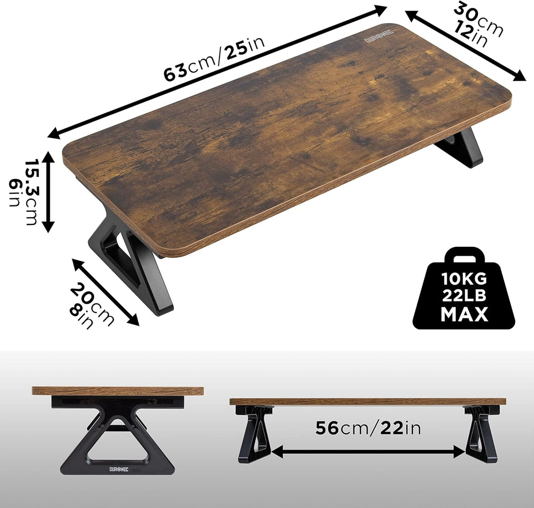 Duronic DM06-1 AO Monitorständer, 62 x 30 cm, Schreibtischaufsatz Erhöhung Bildschirmständer, Dual M