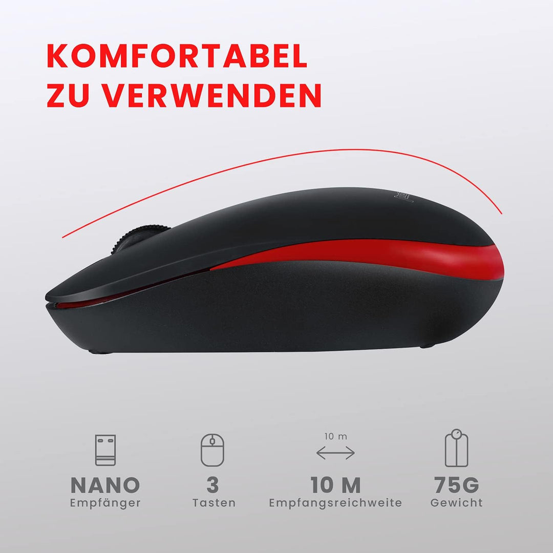 Perixx PERIDUO-712, Kabelloses Mini Tastatur und Maus Set - Minigrösse - mit Nano Receiver - 2.4Gh -