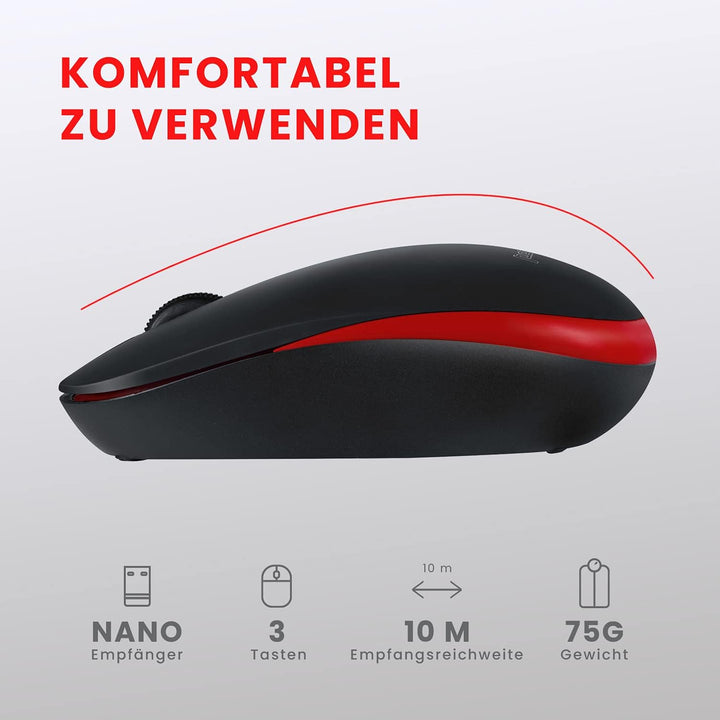 Perixx PERIDUO-712, Kabelloses Mini Tastatur und Maus Set - Minigrösse - mit Nano Receiver - 2.4Gh -