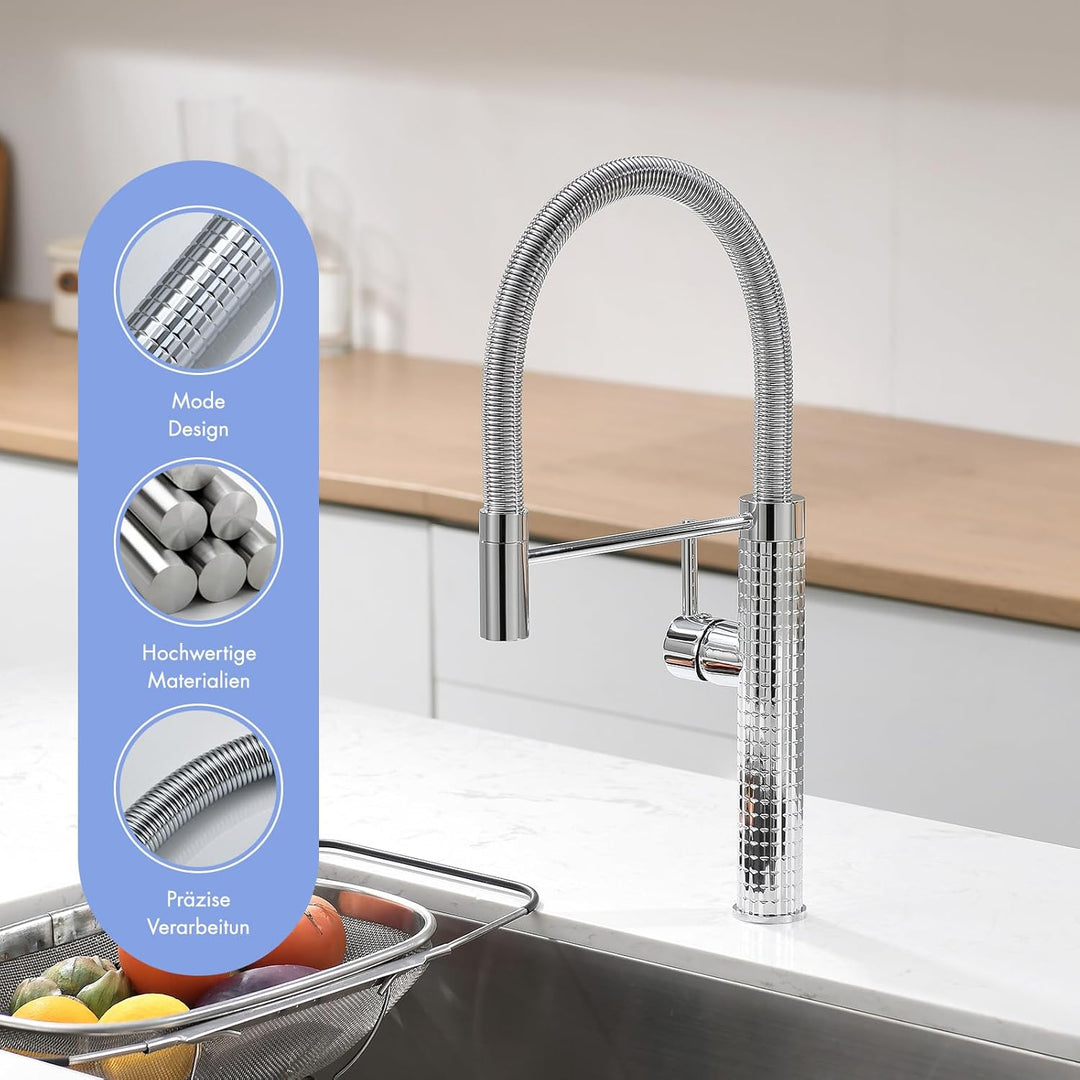 AIMADI Wasserhahn Küche Ausziehbar Küchenarmatur Einhebel-Mischer mit 360° Drehfunktion Armatur Küch