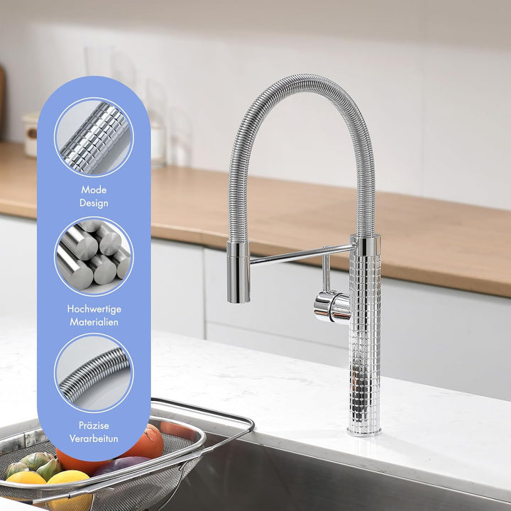AIMADI Wasserhahn Küche Ausziehbar Küchenarmatur Einhebel-Mischer mit 360° Drehfunktion Armatur Küch