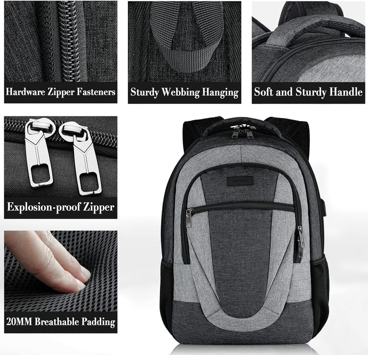 BIKROD Rucksack Herren und Damen, Schulrucksack Jungen Mädchen Teenager, Wasserdicht Rucksack | 15.6