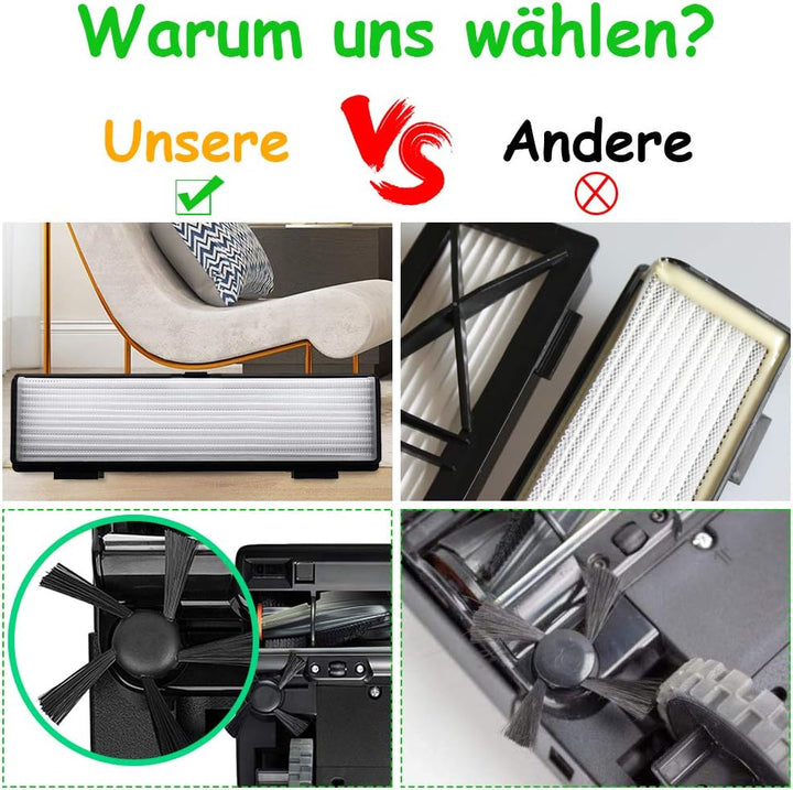 FHzytg Ersatzteile Filter Zubehör Bürste Ersatzfilter Ersatzbürste für Neato Botvac Roboterstaubsaug