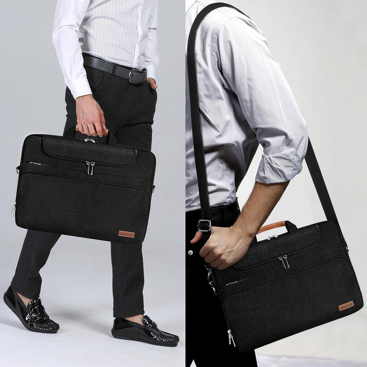 DOMISO 17 Zoll Wasserdicht Laptop Tasche Aktentasche Herren Schultertasche Notebooktasche Business f