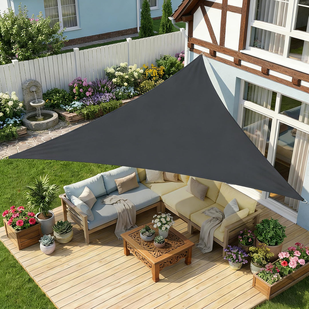 3x3x4,25m Sonnensegel Dreieck Wasserdicht Sonnenschutz, Anthrazit | 95% UV Schutz, Regenschutz, Suns