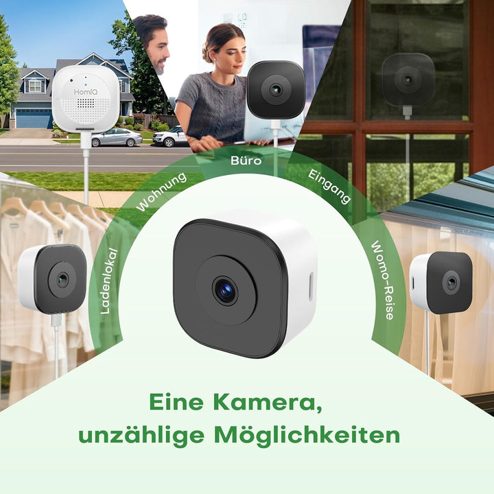 3MP 2K Fensterkamera Innen mit Halterung, Keine Glas-Reflexionen bei Nacht | Überwachungskamera Inne
