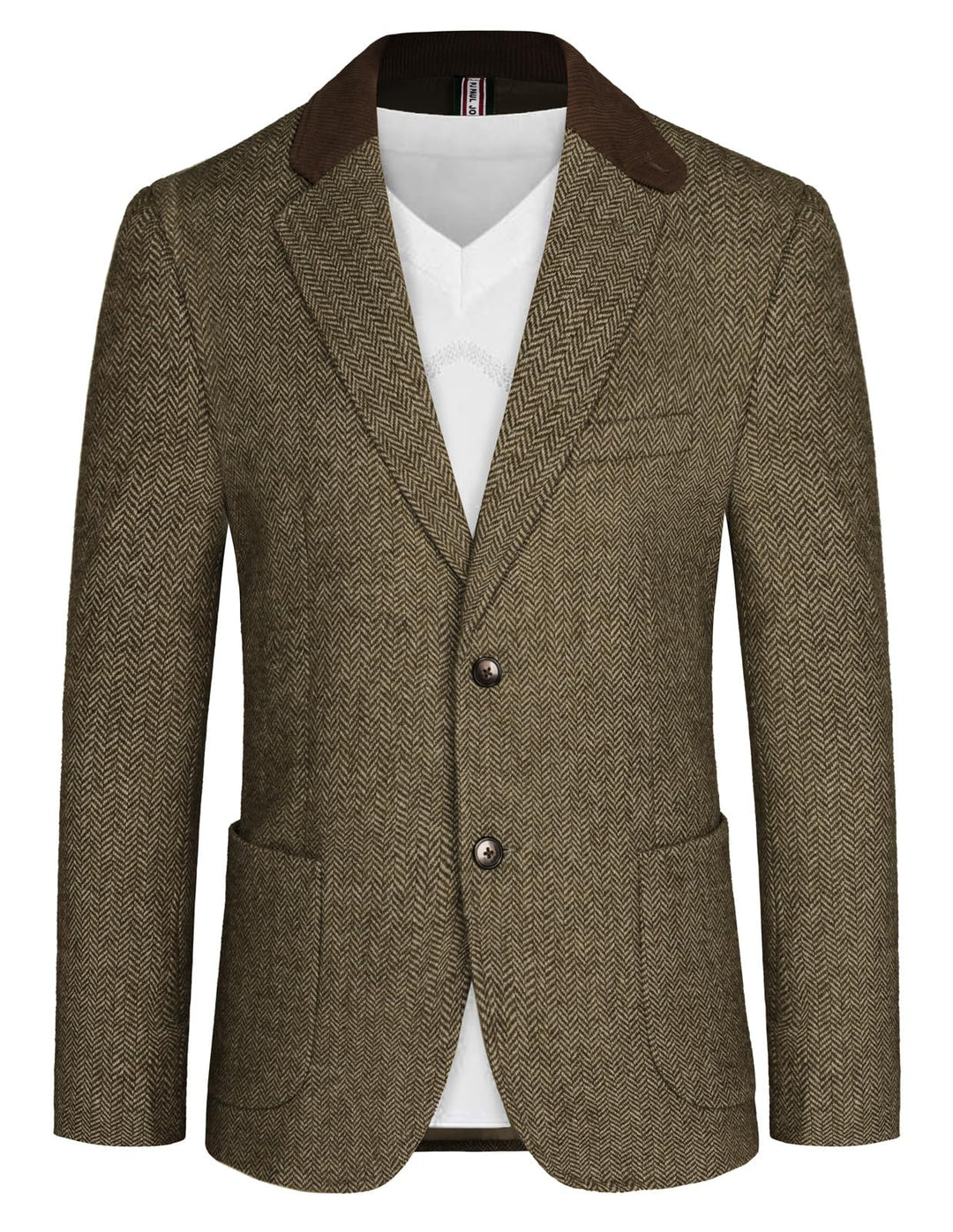 PaulJones Sakko Herren Vintage Wollmischung Blazer mit Reverskragen Tweed Sakko 2 Knöpfe Regular fit