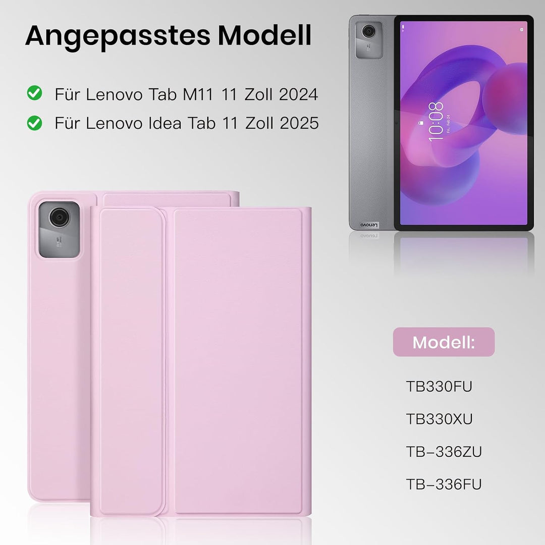 Hülle mit Tastatur für Lenovo Idea Tab 11" 2025 TB-336FU/TB-336ZU, Tastaturs Hülle für Lenovo Idea 1