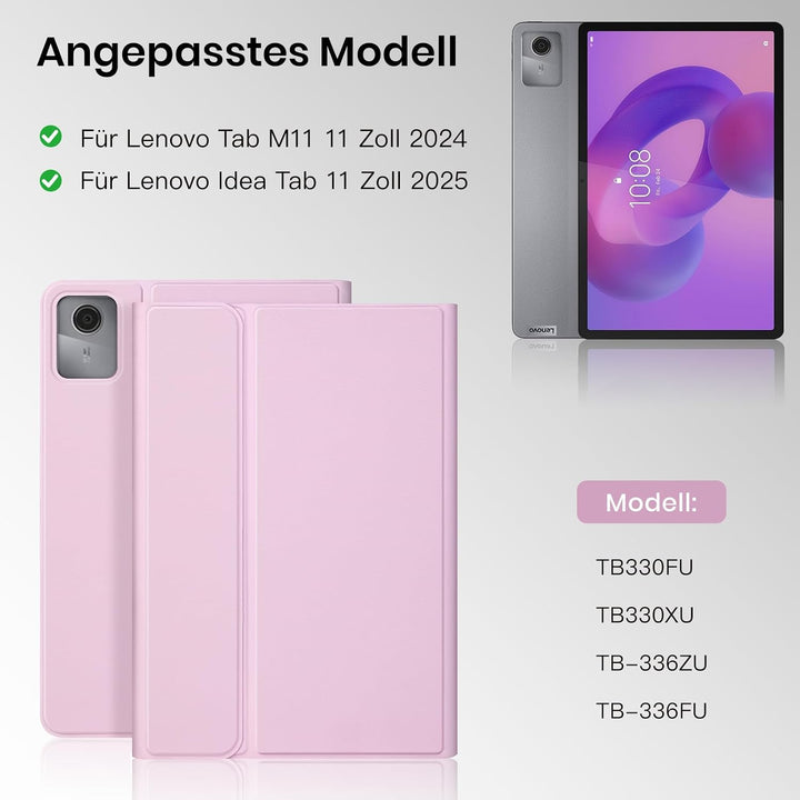 Hülle mit Tastatur für Lenovo Idea Tab 11" 2025 TB-336FU/TB-336ZU, Tastaturs Hülle für Lenovo Idea 1