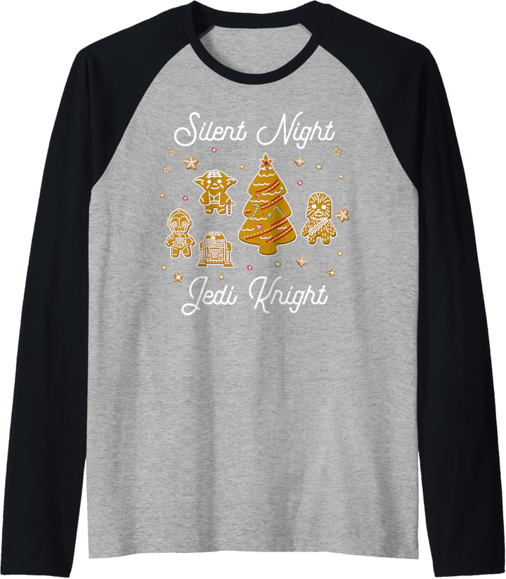 Star Wars Christmas Silent Night Jedi Knight Gingerbread Raglan