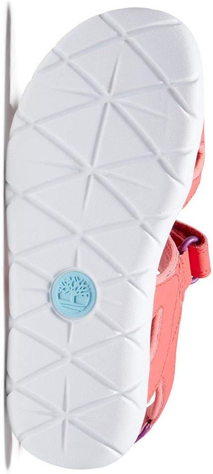 Timberland Unisex Kinder Perkins Row 2-Strap (Youth) Sandalen, 23 EU Rosa Dark Pink