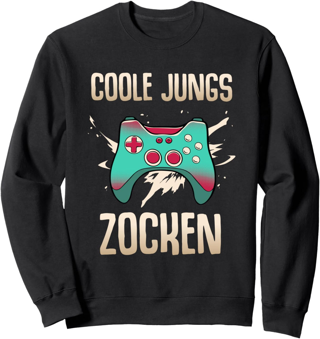Coole Jungs zocken Gamer Gaming Geek Retro Computer Pc Sweatshirt