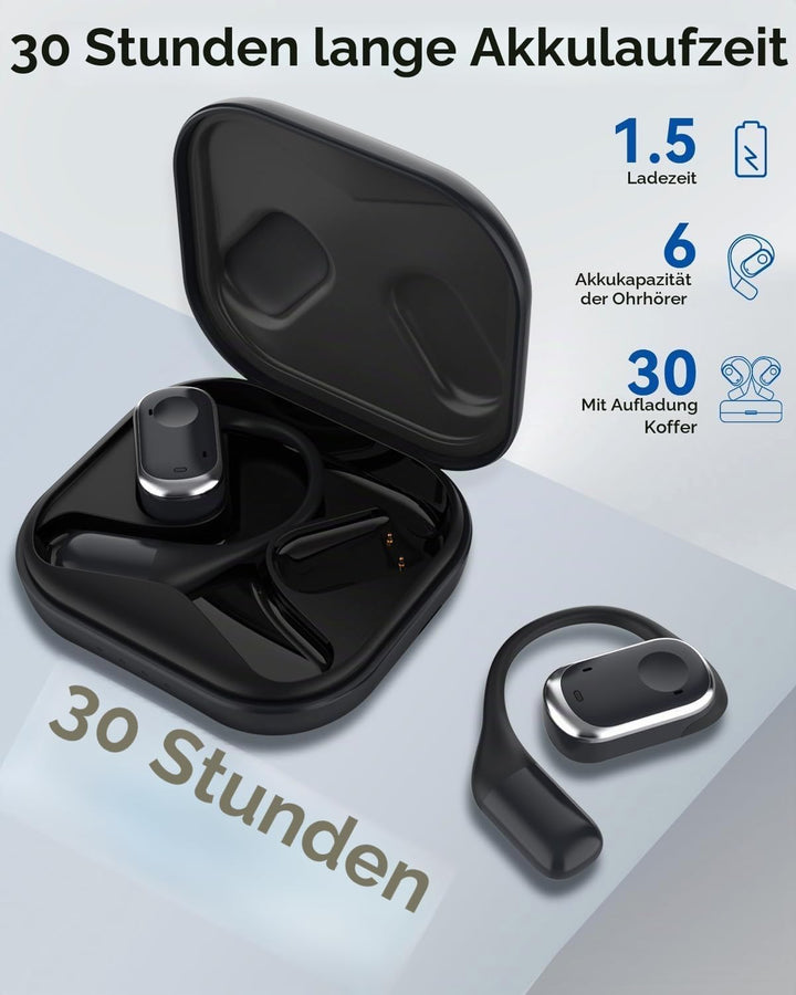 SANOTO Open Ear Kopfhörer Bluetooth 5.3, Touch Controlled Air Conduction Ohrhörer Kopfhörer Kabellos