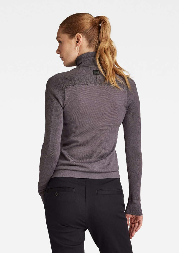 G-STAR RAW Damen Core Slim Turtle Knitted Pullover Knits XS Grau (Rabbit D23678-b692-g077), XS Grau