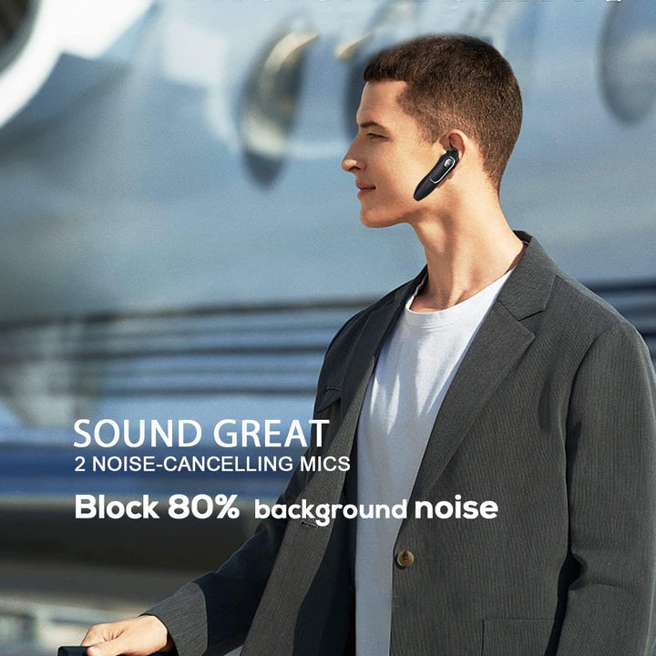 Micool Headset Bluetooth V5.0, Geräuschunterdrückung Freisprech Bluetooth Headset Handy 30 Stunden G