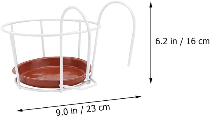 DOITOOL 5 Sets Hängeländer Übertopf Balkon Pflanzkorb Blumentopfhalter Aufhänger über dem Metallzaun
