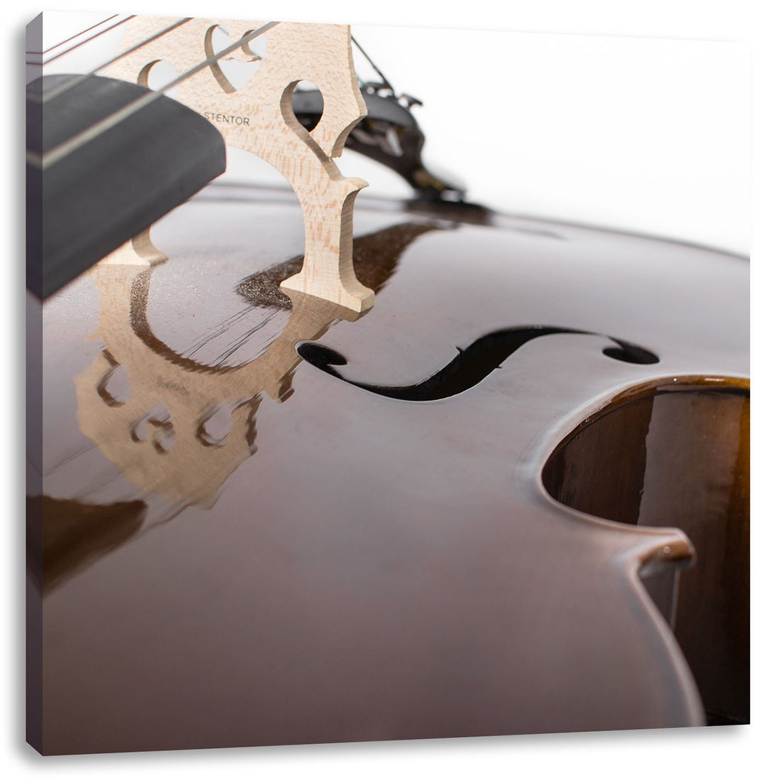 Pixxprint Cello, Format: 70x70 auf Leinwand, XXL riesige Bilder fertig gerahmt mit Keilrahmen, Kunst