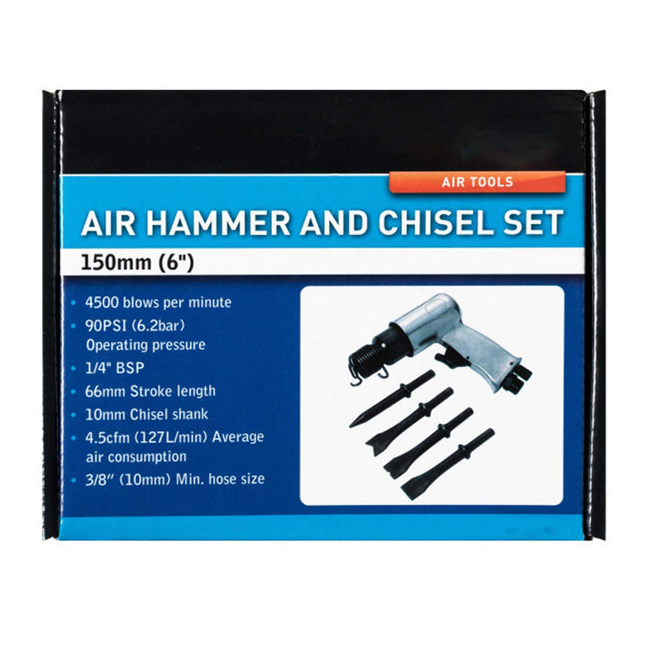 BlueSpot Tools 07951 BlueSpot Drucklufthammer und Meissel-Set, 150 mm