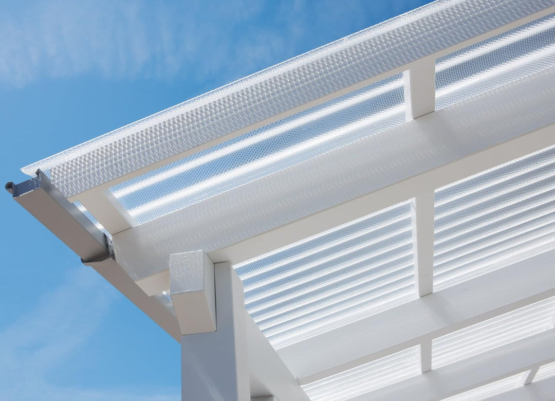 Polycarbonat Wellplatten Profilplatten Sinus 76/18 wabe Struktur klar 2,8 mm (3000 x 1045 x 2,8 mm),