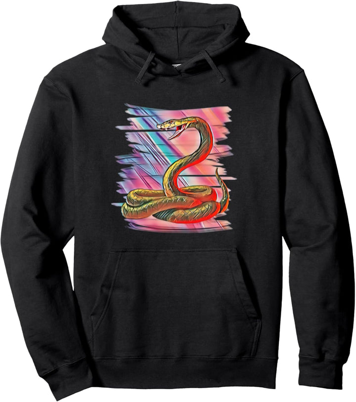 Cobra Motiv Schlange Schlangen Terrarium giftiges Reptil Pullover Hoodie