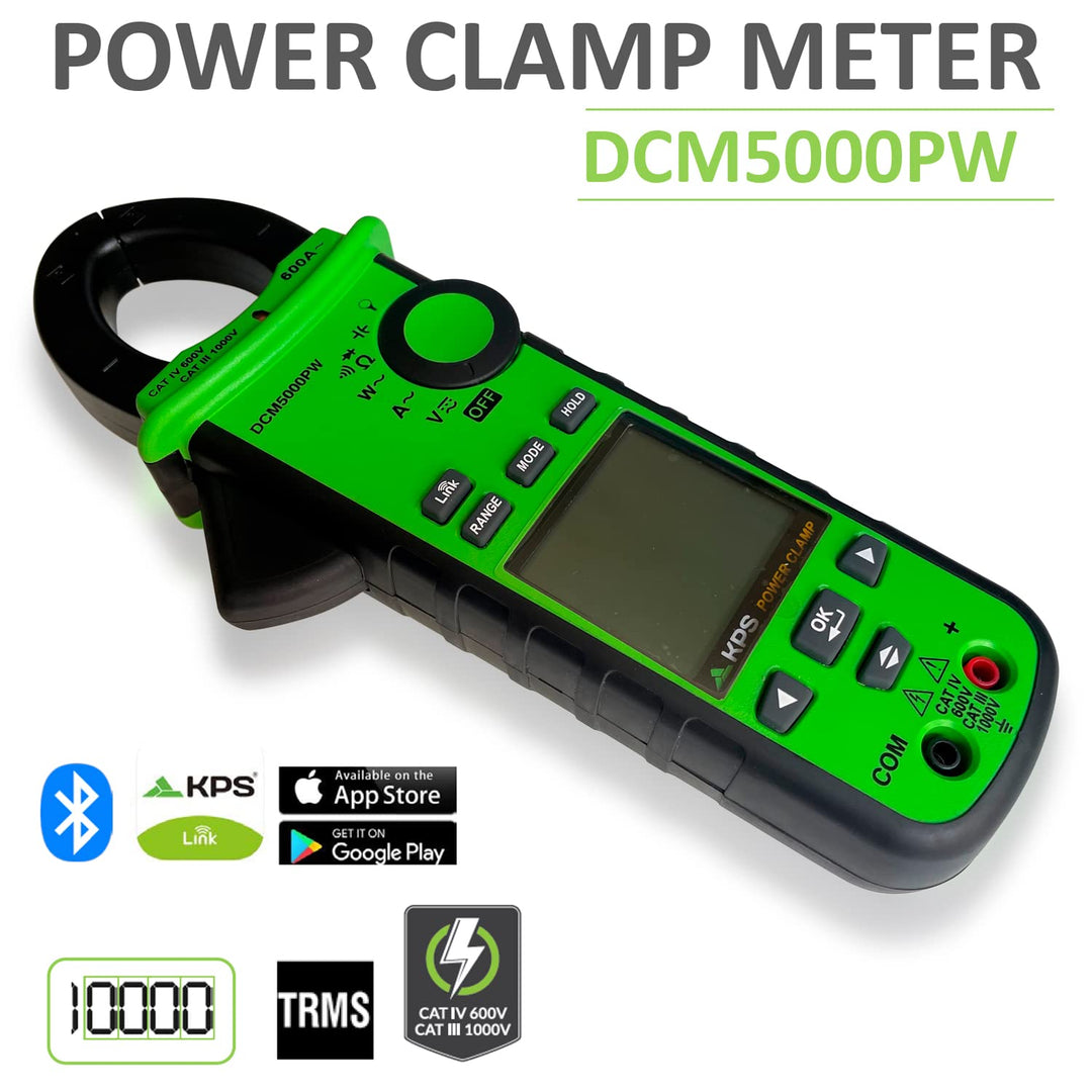 KPS-DCM5000PW Vatimetrische Zange Netzqualitätsmesszange TRMS Leistung 600kW Oberwellen 25. Spannung