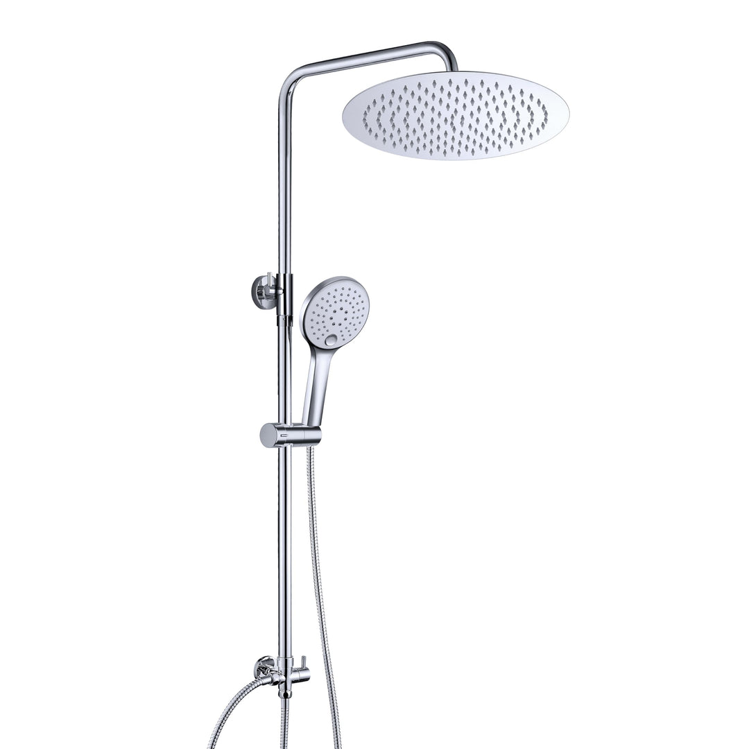JOHO Edelstahl Duschset ohne Armatur, Regendusche Duschsystem mit Duschkopf, Duschstange, Duschschla