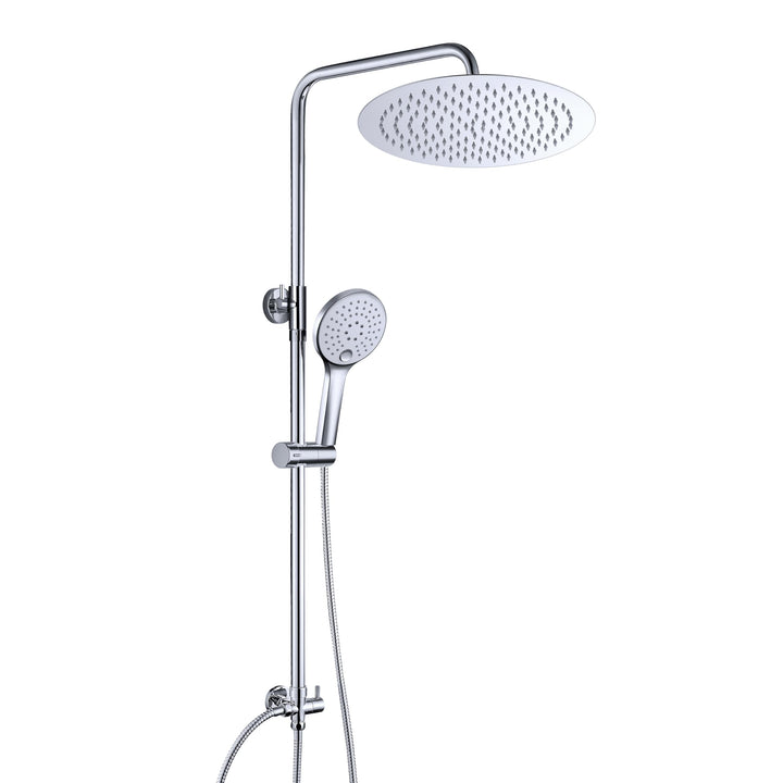 JOHO Edelstahl Duschset ohne Armatur, Regendusche Duschsystem mit Duschkopf, Duschstange, Duschschla