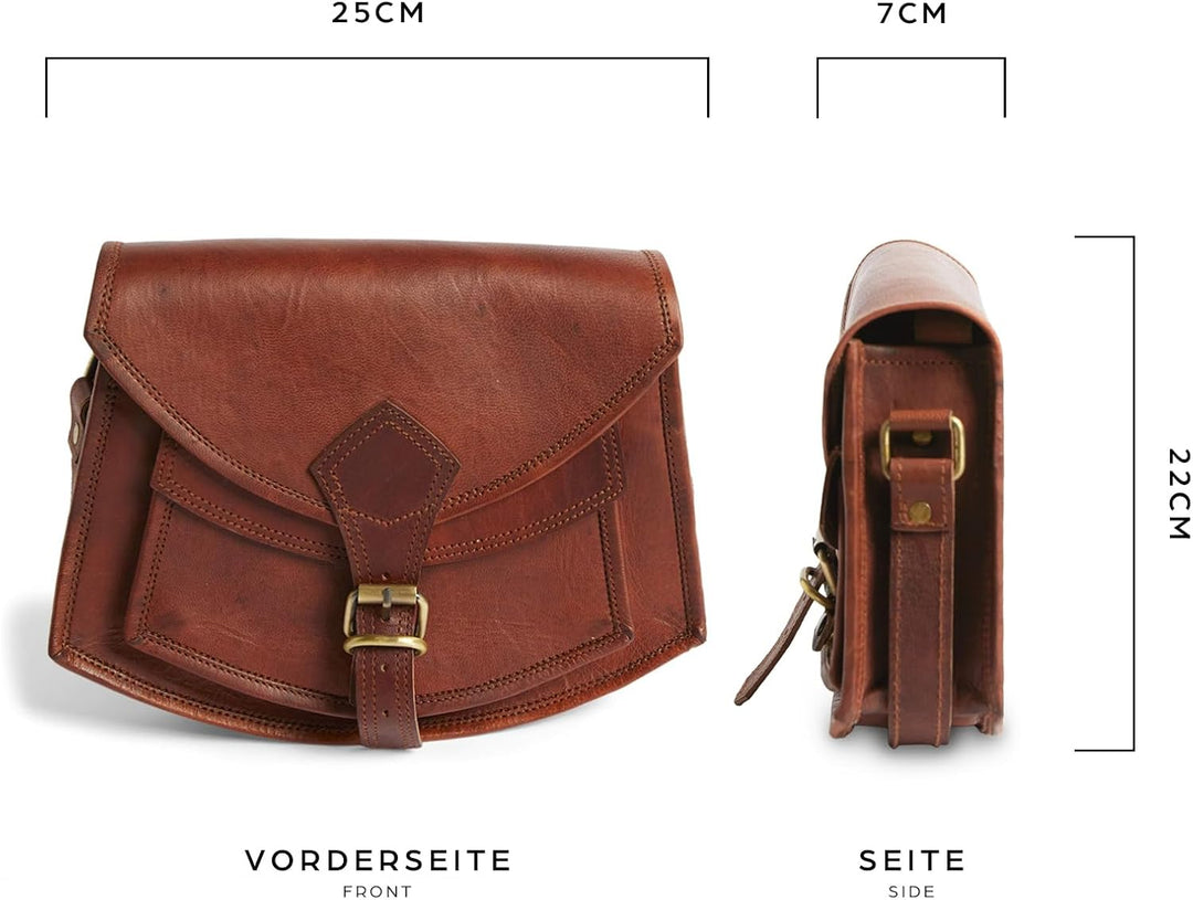 LEABAGS Leder Handtasche Damen I Premium Echtleder Umhängetasche I Damen Schultertasche I Damentasch