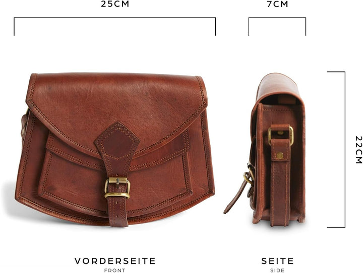 LEABAGS Leder Handtasche Damen I Premium Echtleder Umhängetasche I Damen Schultertasche I Damentasch