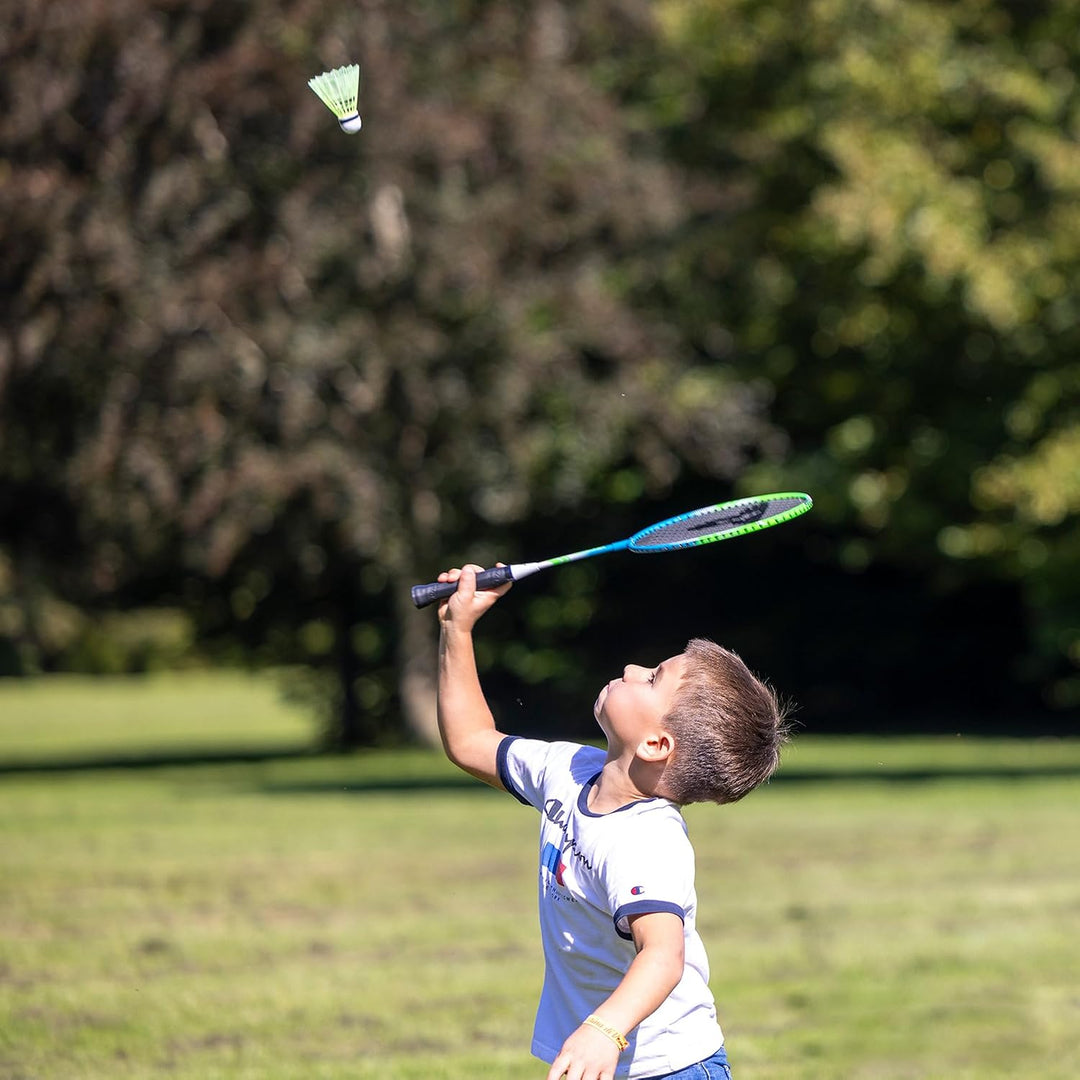 Talbot-Torro Kinder Badminton-Set 2-Attacker Junior, 2 verkürzte Schläger 53cm, 2 Federbälle, in wer