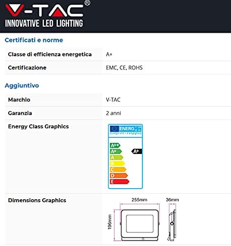 LED-Scheinwerfer V-Tac VT-4611 Ultra Slim SMD SKU(5904-5906) Kaltweiss