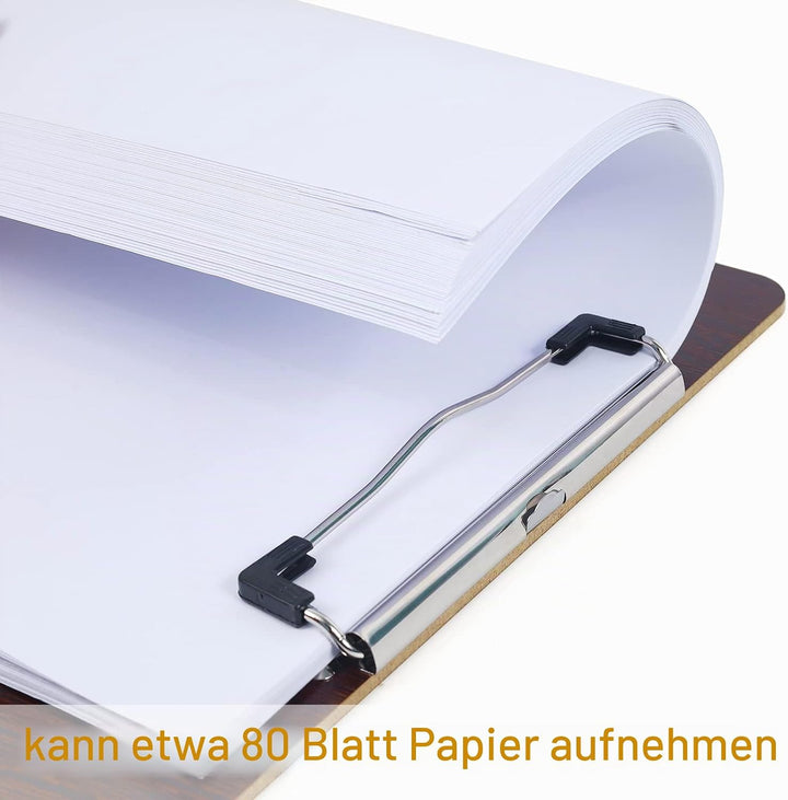 LELADY Klemmbrett Holz A5, 10 Stück Klemmbretter mit Metalklemme A5 Zentimeter, A5 Zentimeter