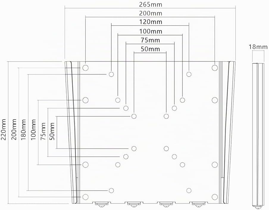 goobay TV-Wandhalterung Wohnmobil 23–42 Zoll, starr, ultraflach 18 mm, VESA 200x200, bis 30 kg, mit