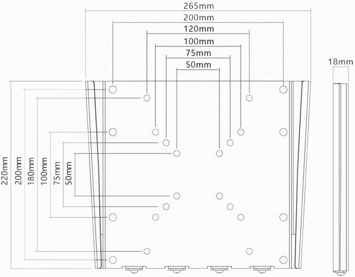 goobay TV-Wandhalterung Wohnmobil 23–42 Zoll, starr, ultraflach 18 mm, VESA 200x200, bis 30 kg, mit
