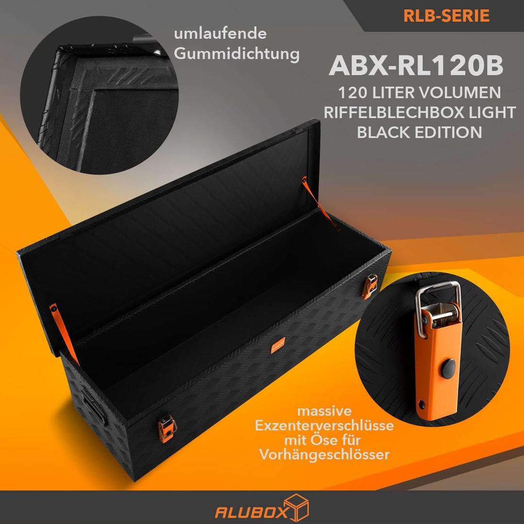 alubox Werkzeugkiste Riffelblech ABX-RL120B Aluminium 1,5mm Werkzeugkiste leicht und robust 120 Lite