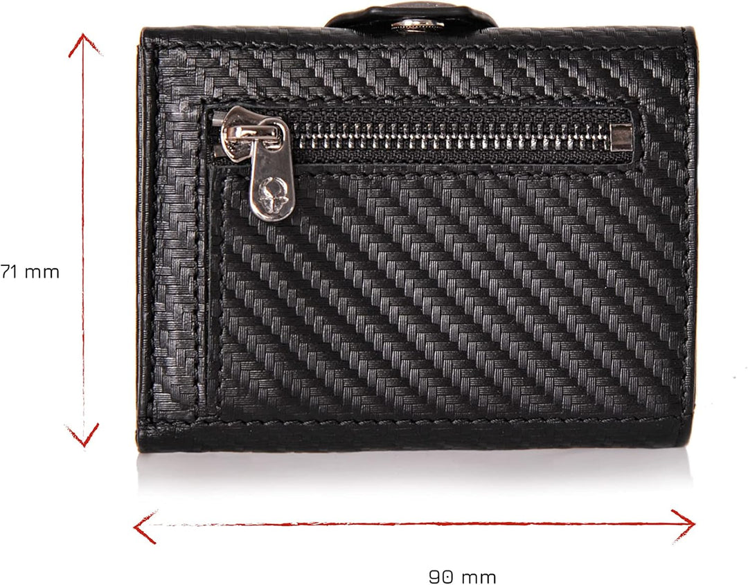 DONBOLSO Wallet NextGen Leder I Slim Wallet mit Münzfach I Geldbeutel mit RFID Schutz I Kartenetui b