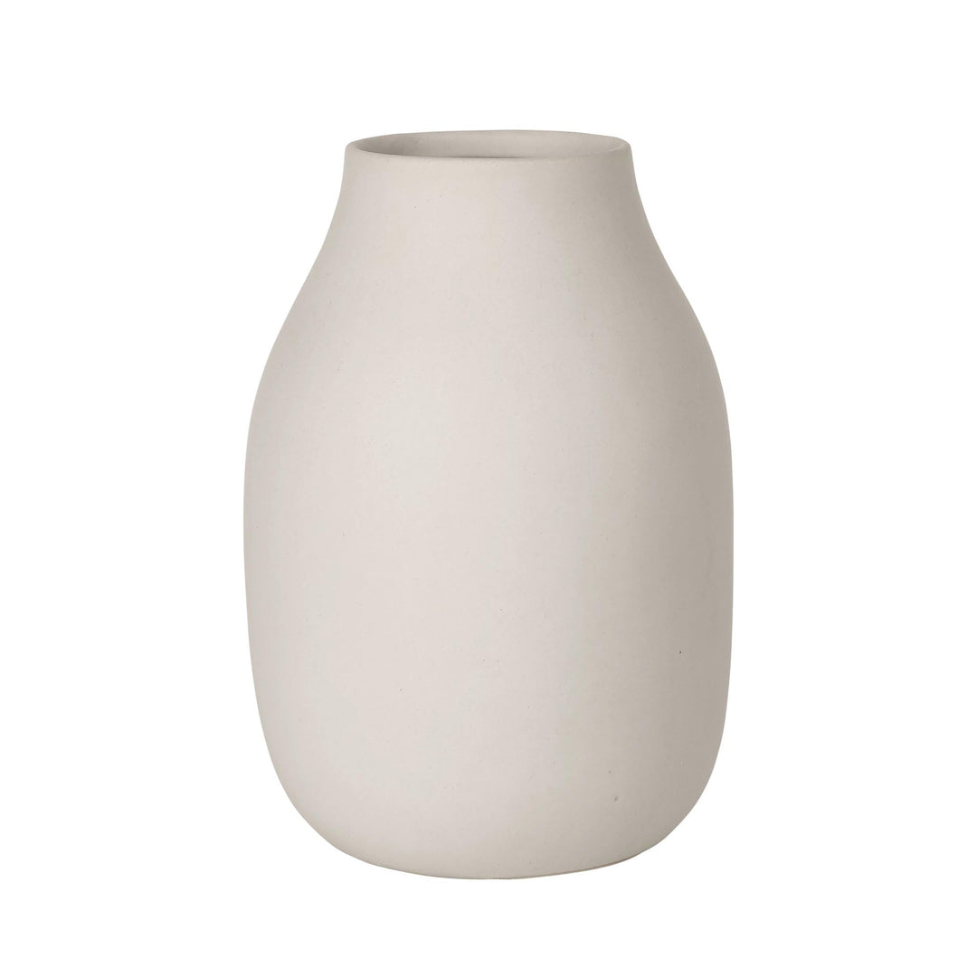 blomus -COLORA- Vase L aus Steingut, Moonbeam, hergestellt in hochwertiger Handarbeit, elegante und