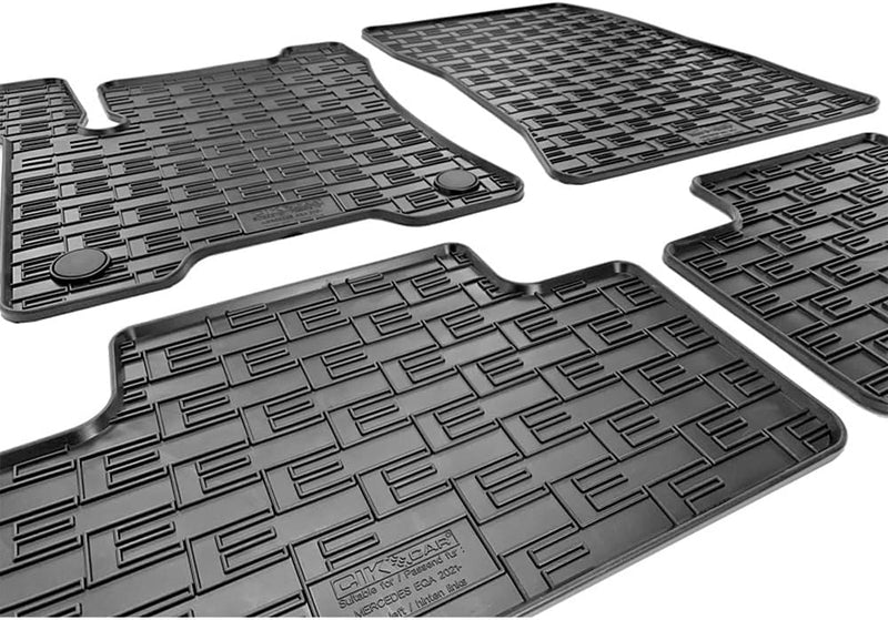 AUTO-STYLE Satz Gummimatten kompatibel mit Mercedes EQA (H243) 2021- (4-teilig + Montagesystem)