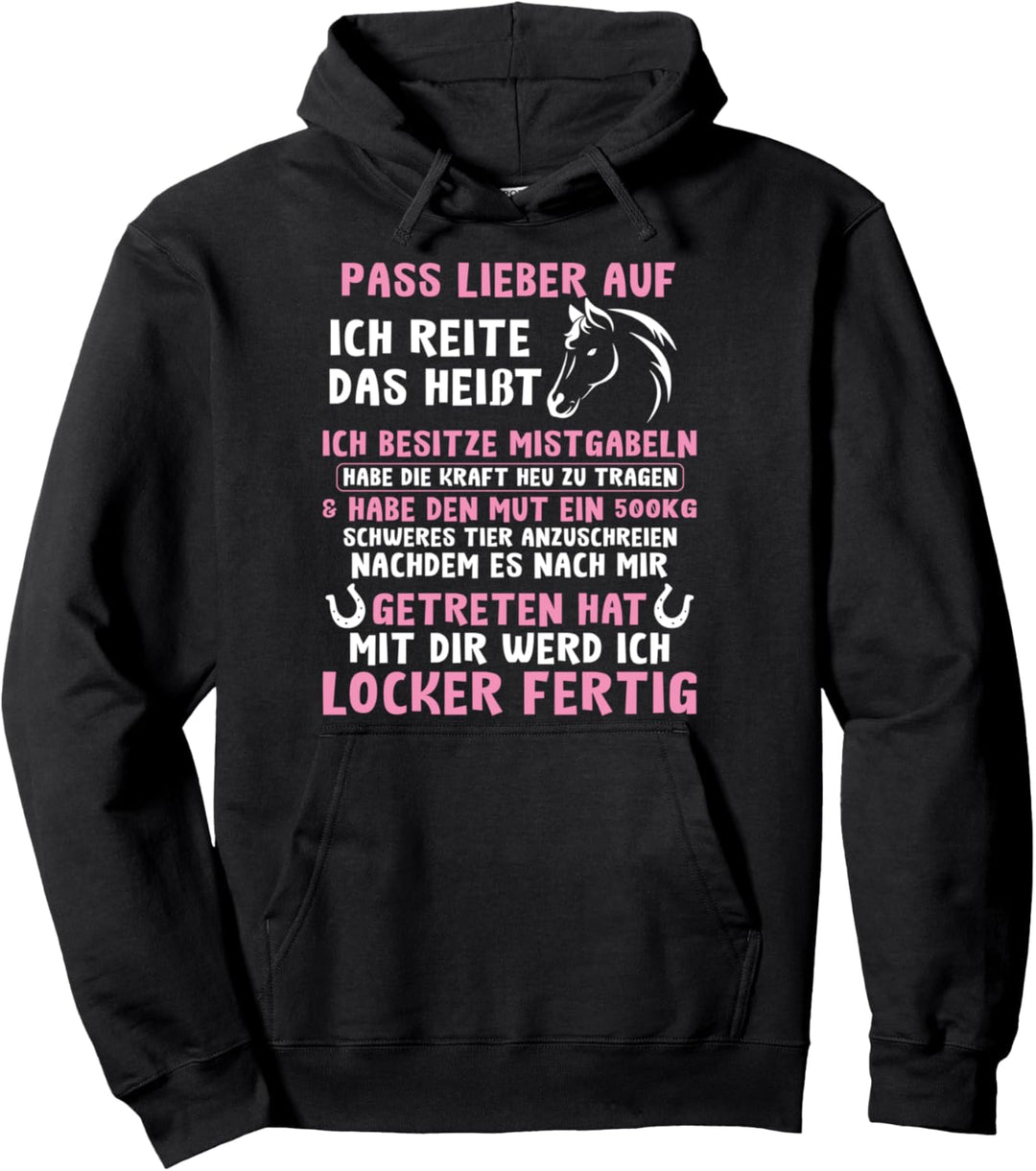 Lustiger Pferde Spruch für Reiterinnen Pullover Hoodie