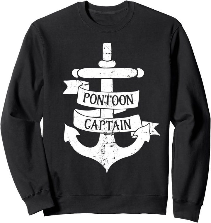 Retro Anchor Summer Party Lake Boat Pontoon Captain Sweatshirt