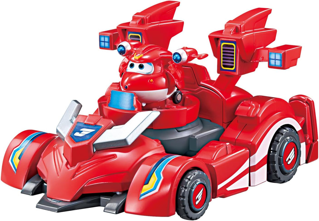 Super Wings EU770351 - Super Robot Suit Jett, ca. 18 cm grosse verwandelbare Spiel-Figur, 2-in-1 Rob