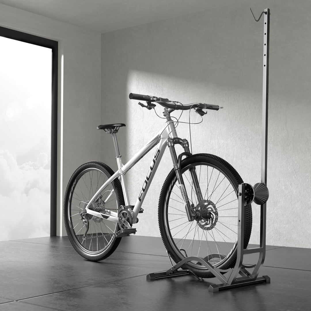 PEGZONE Fahrradständer, Vertikal & Horizontal, höhenverstellbarer, Passend für 20-29 Zoll & 90 mm(3,