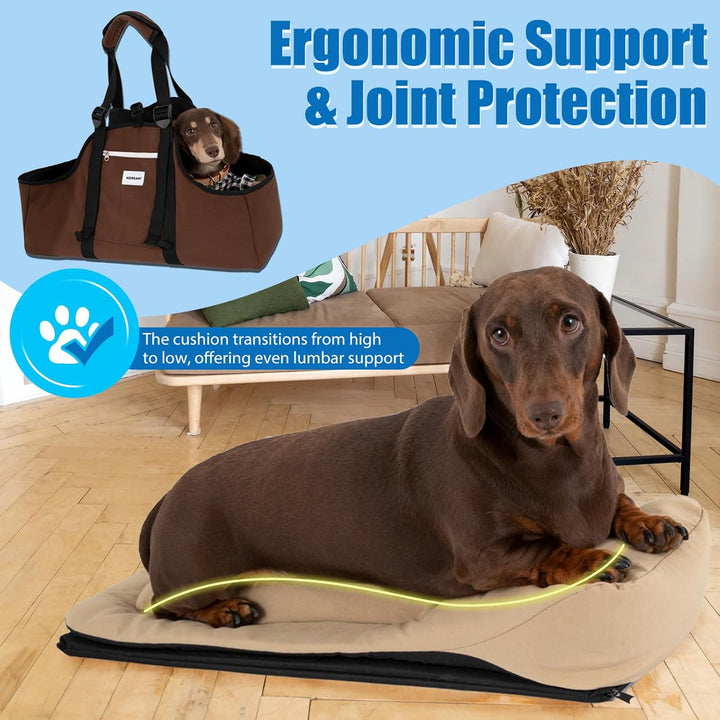 Tragbare Hundetasche, Nylon, leicht, wasserabweisend, Dackel-Haustier-Tragetasche, lange Hundetasche
