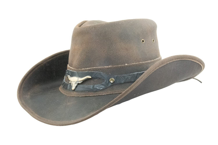 Black Jungle Ontario Outdoor Western Lederhut Australien Cowboy Lederhüte Reiterhut Unisex, Braun