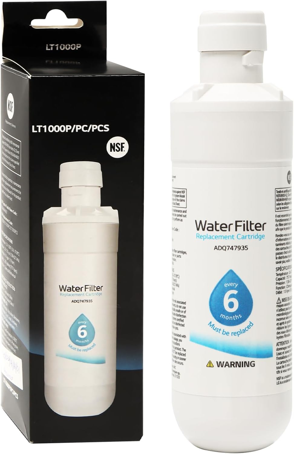 2pcs LT1000P Kühlschrank-Wasserfilter, Universeller Externer Ersatz-Kühlschrank-Wasserfilter, Heimen