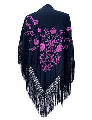 La Senorita Spanischer Manton Tuch Schal bestickt. Flamenco-Tücher für das Fair-, Sevillana- oder Fl