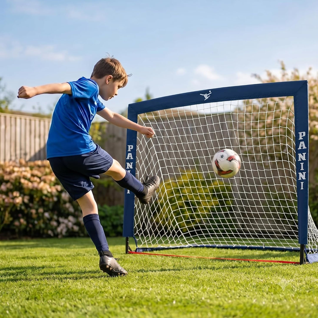Panini Tragbares Pop-up-Fussballtor mit Tragetasche - 120 x 76 x 76 cm - Football Blue Kollektion