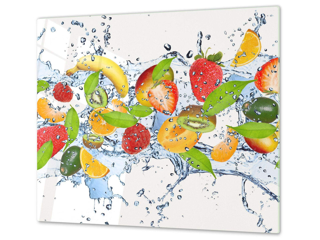 Küchenbrett aus Hartglas und Induktionskochplattenabdeckung – Schneideplatten SINGLE mit 60 x 52 cm
